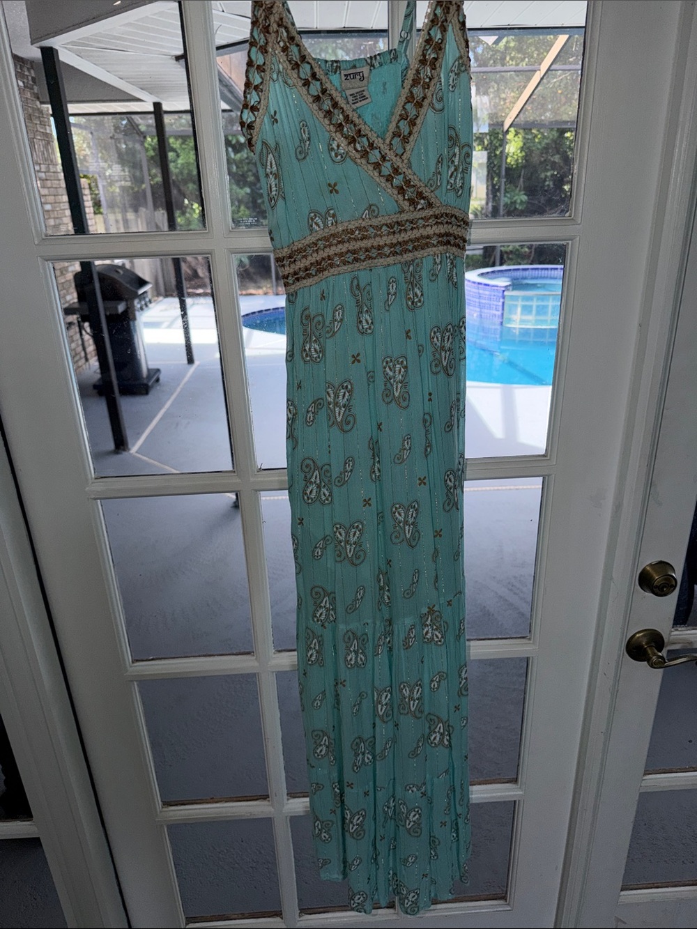 Sky Blue Embroidered Maxi Dress - Unbranded - Picture 7 of 8